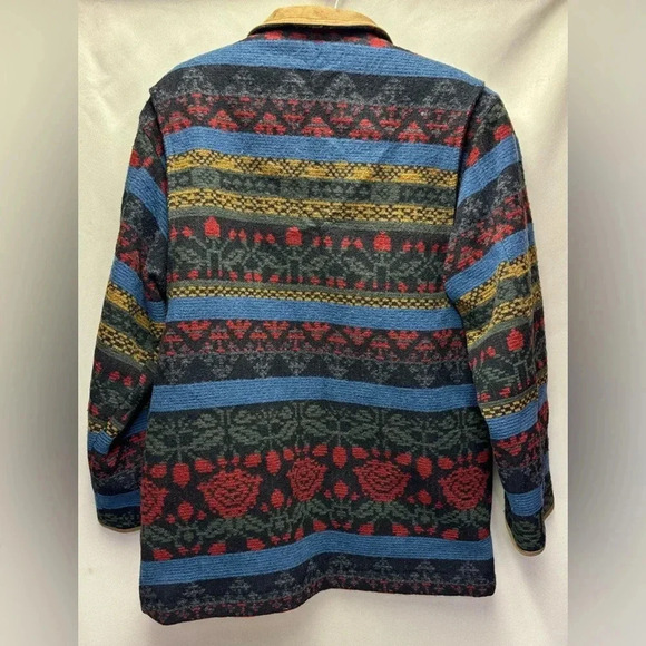 Woolrich Vintage Blanket Floral Native Print Jacket Coat Medium fits like Large - Picture 5 of 16